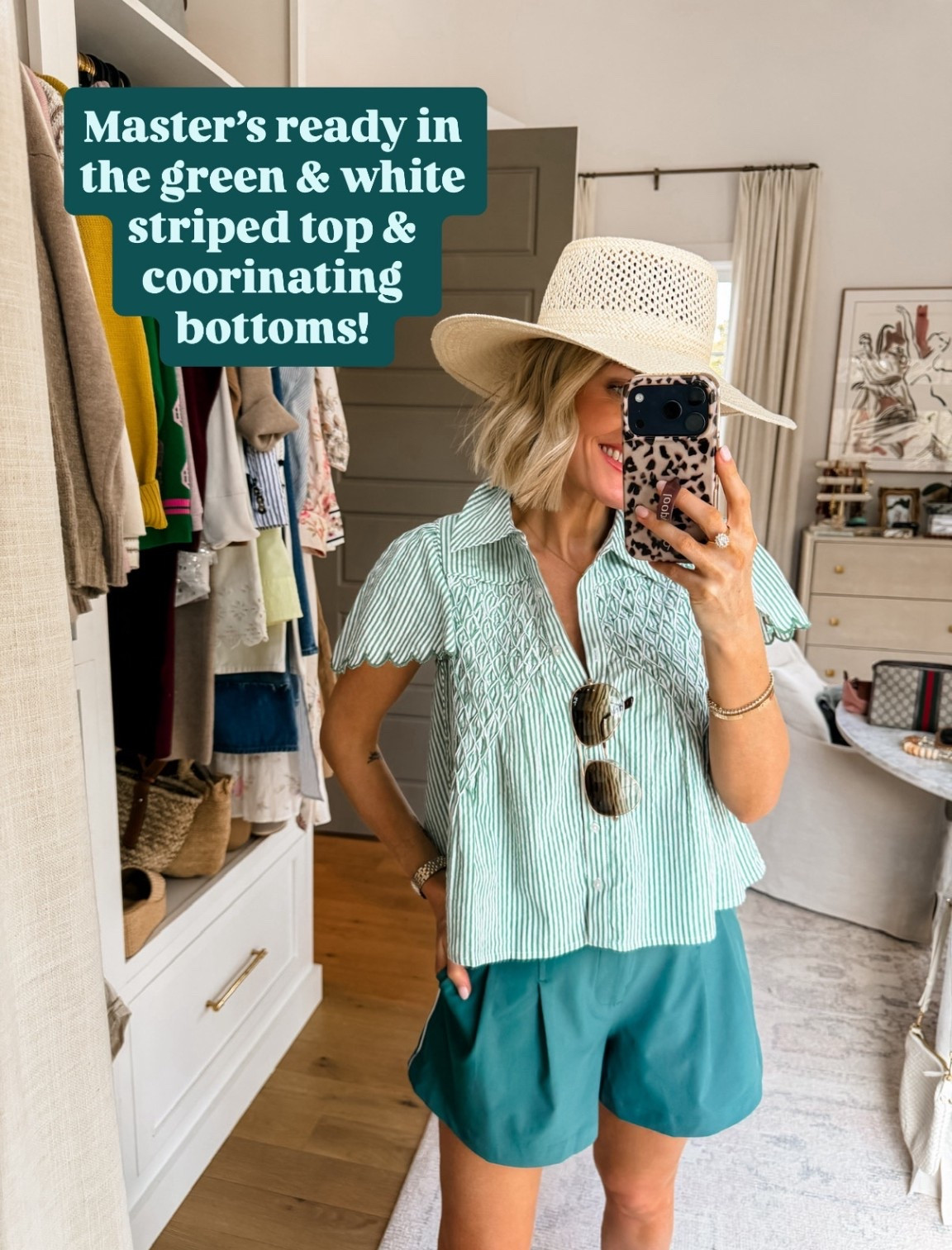 The cutest green striped blouse - perfect for the Master’s! I also got it in blue! Wearing an XS in top & S in shorts! Use code LOVERLY20 for 20% Anthropologie when you spend $100 or more! 

Loverly Grey, Masters outfit, golf tournament outfit, Anthropologie, spring blouse 

#LTKSeasonal #LTKSaleAlert