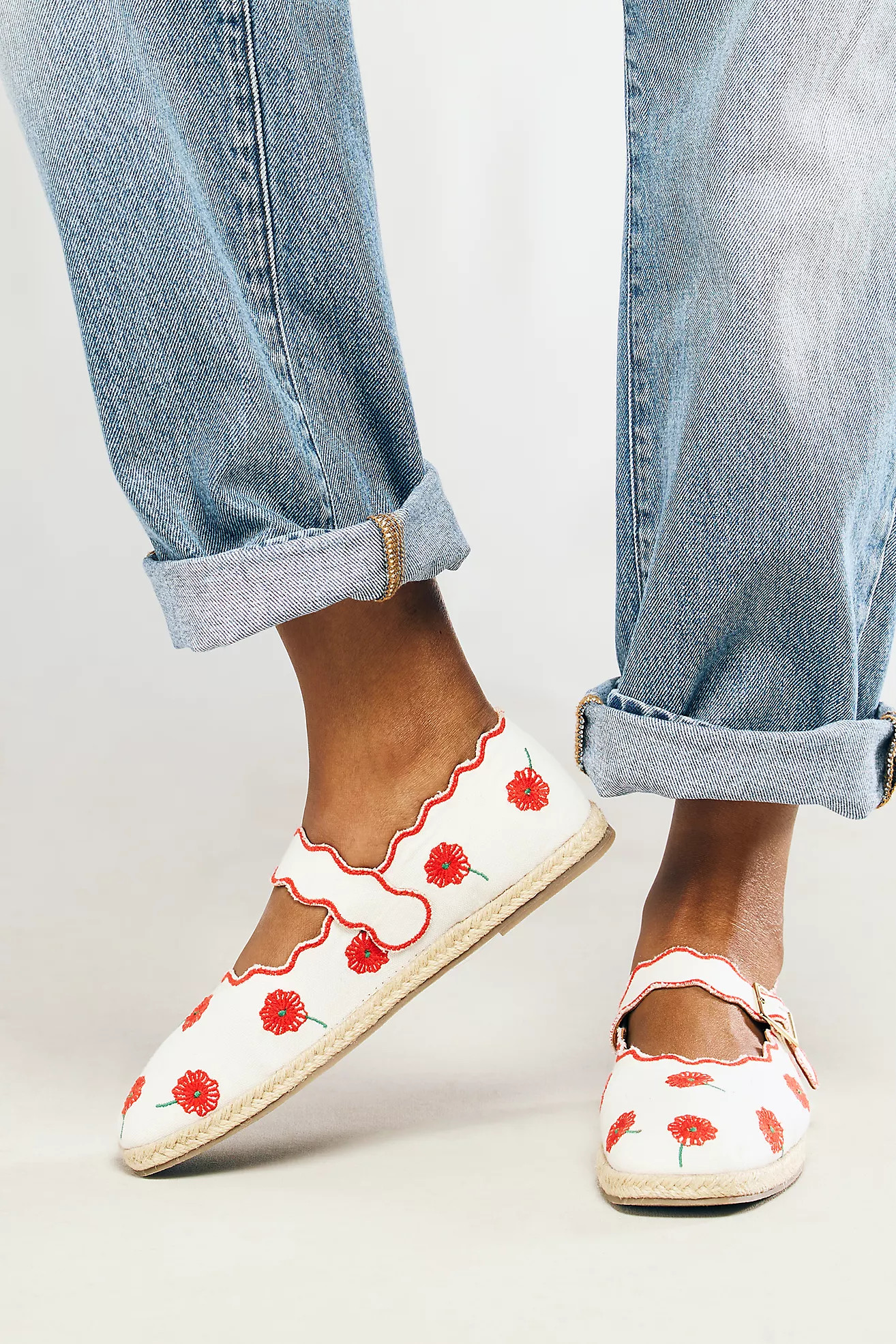 Maeve Scalloped Edge Espadrille Mary Jane Flats | Anthropologie (US)