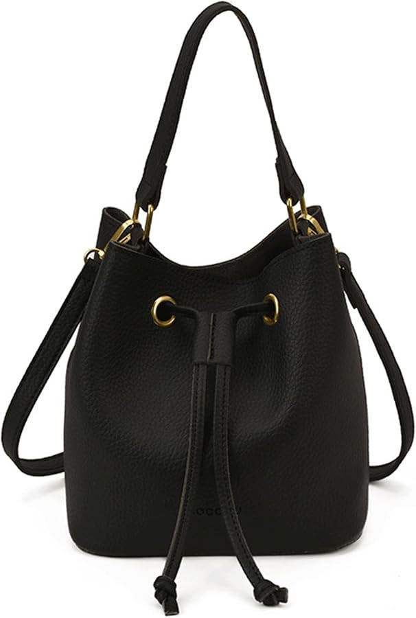 Bucket Purse Drawstring Crossbody Shoulder Bag Small Leather Minimalist Chic Top Handle Handbag f... | Amazon (US)