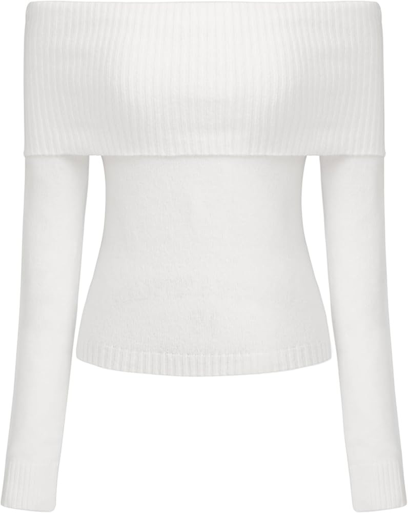 CIDER Women’s Off Shoulder Knitted Long Sleeve Tops Fall Pullover Sweater | Amazon (US)