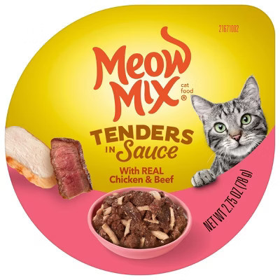 Meow Mix Tender Favorites Chicken and Beef Flavor Wet Cat Food - 2.75oz | Target