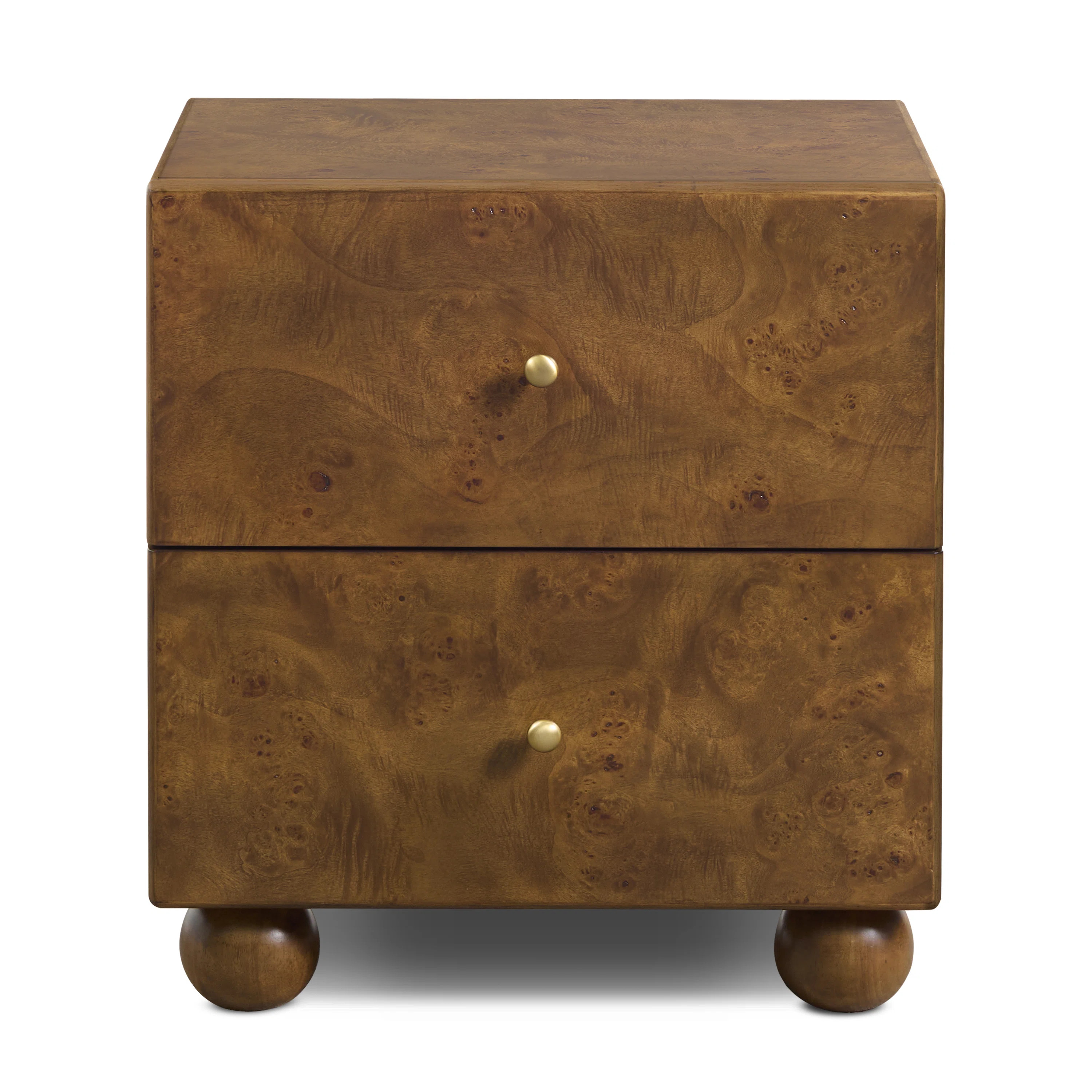 Malea Wood Deco Style Nightstand With Stolid Ball Legs | Wayfair North America