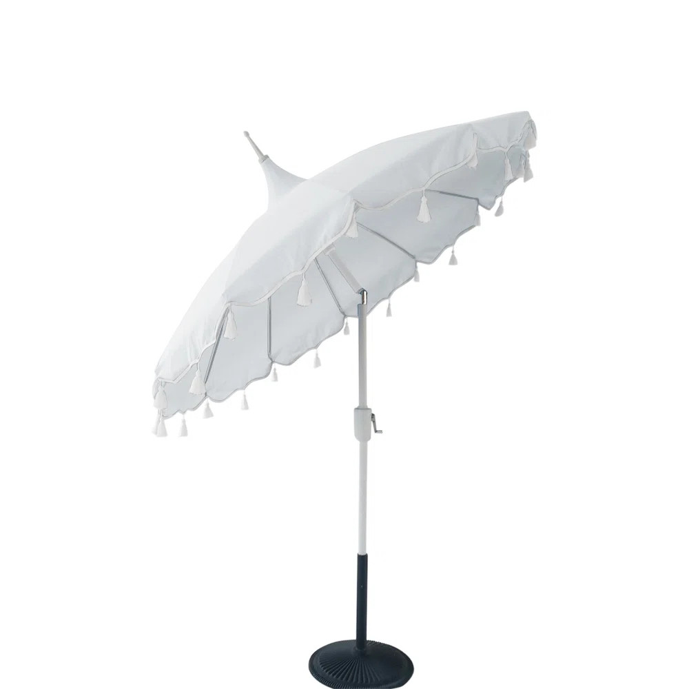 Lillie 7.5ft Pagoda Scalloped Tassel Market Umbrella | Wayfair North America