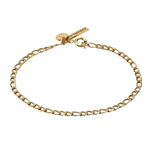 Hey Harper Dainty Gold Bracelet For Women Thin Gili - Waterproof Sweatproof No Tarnish Jewelry - Adjustable, 14k Gold Plated Paperclip Bracelet, Cuban Link - Gift for Women | Amazon (US)