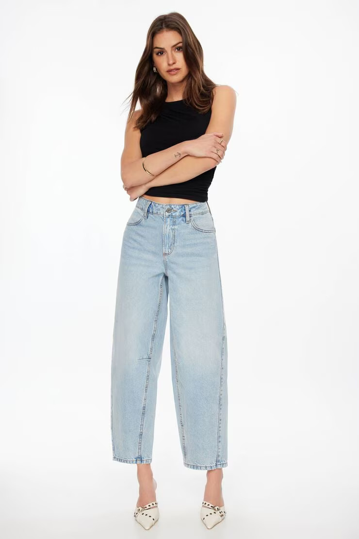 Blair High Rise Barrel Leg Jeans | Dynamite Clothing