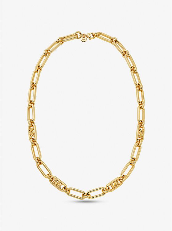 Precious Metal-Plated Brass Chain Link Necklace | Michael Kors US