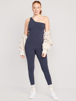 One-Shoulder PowerChill 7/8-Length Bodysuit for Women | Old Navy (US)