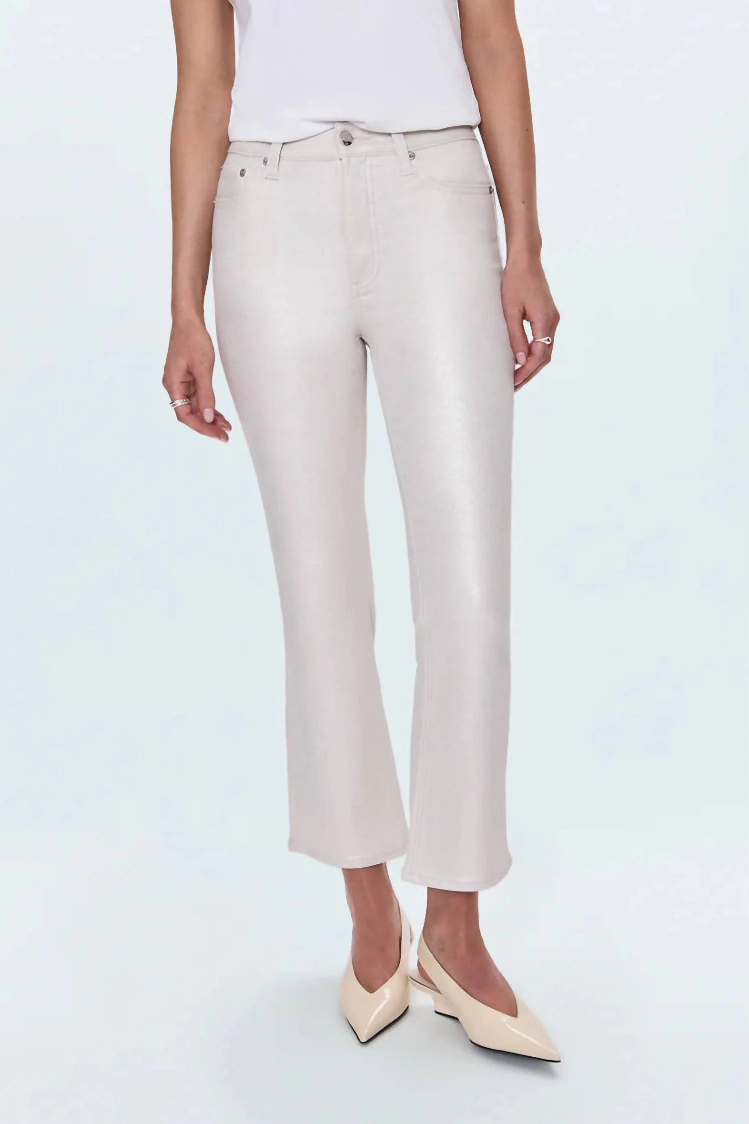 Lennon High Rise Jeans In Ivory Luster | Shop Simon