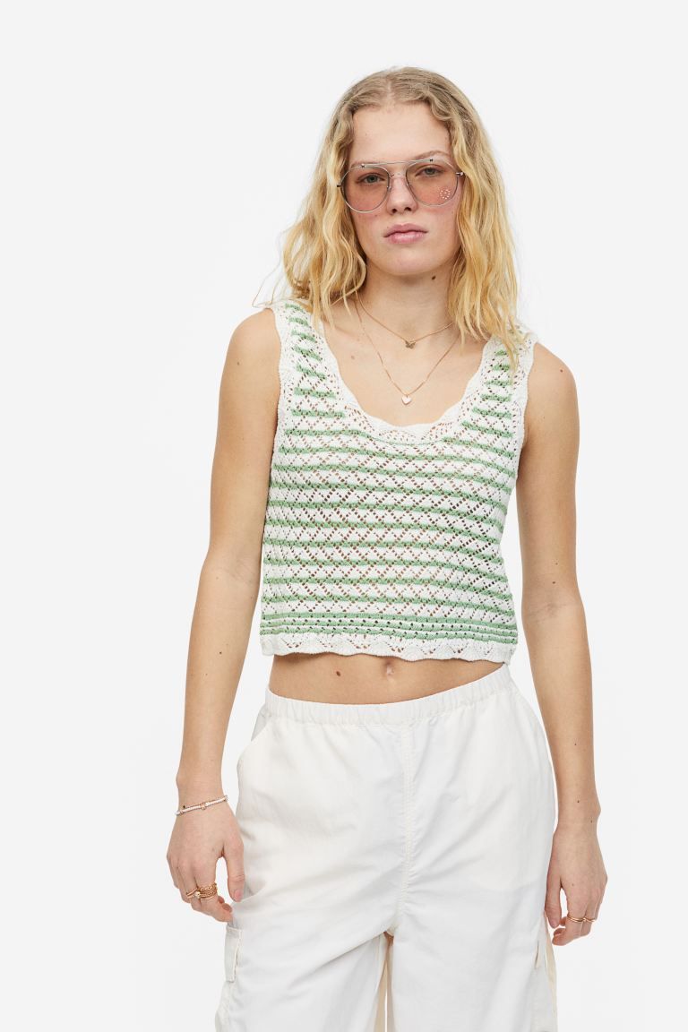 Pointelle-knit Tank Top | H&M (US + CA)