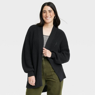 Women's Open-Front Cardigan - Universal Thread™ Black M | Target