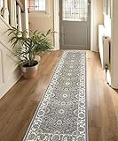 Gertmenian Traditional Carpet High Density Oriental Persian Rug, 2x9 Runner, Gray Bakhtiari Border | Amazon (US)