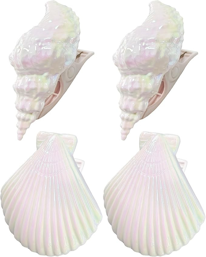 Seashells Towel Clips for Beach Chairs, 4Pcs Beach Towel Clips for Pool Chairs, Beach Chair Clips... | Amazon (US)