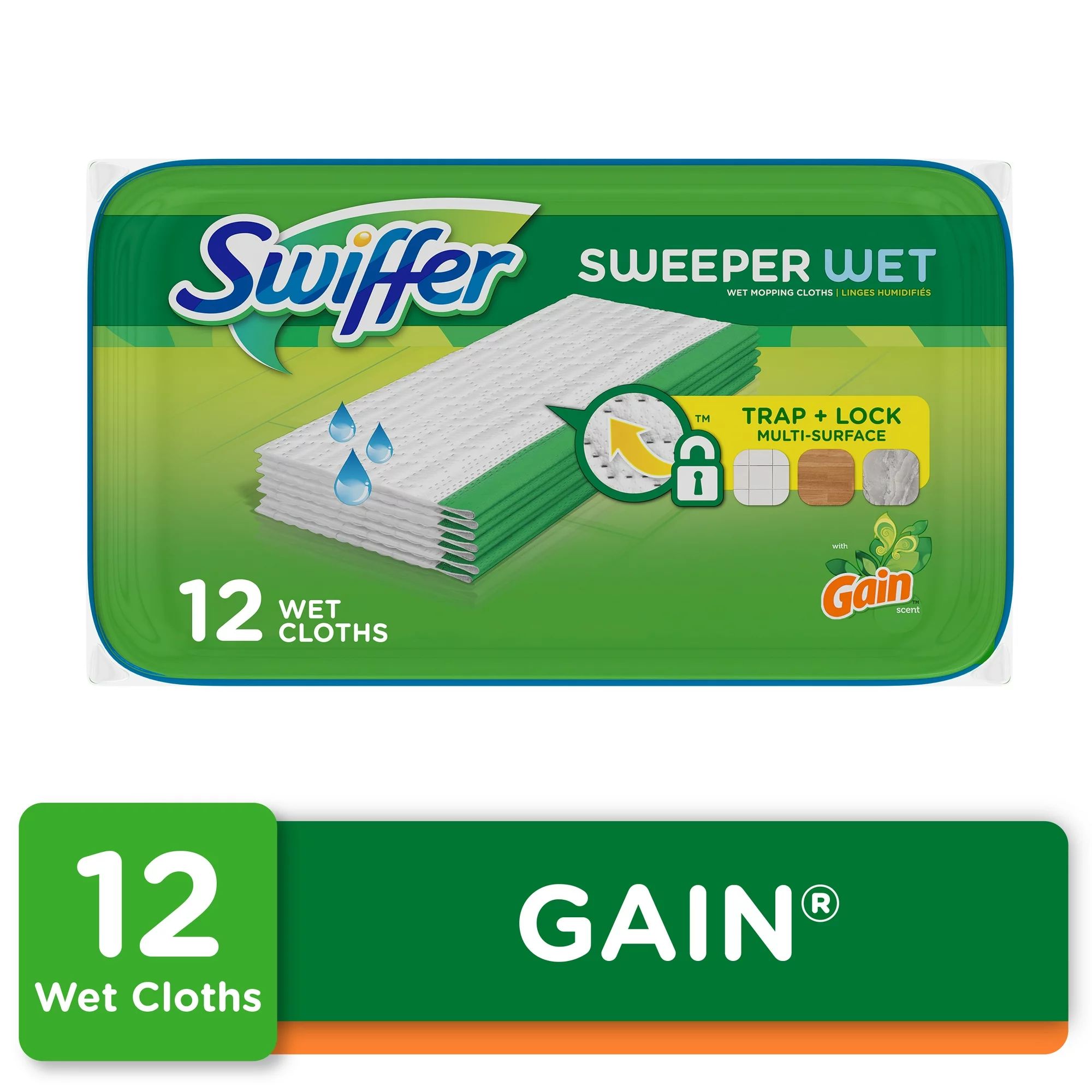Swiffer Sweeper Wet Pad Refills, Gain Original Scent, 12 ct | Walmart (US)