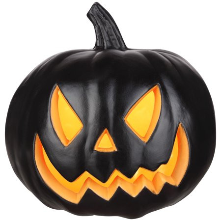 Way To Celebrate 9"" Blow Mold Jack O Lantern Black and Neon Orange | Walmart (US)