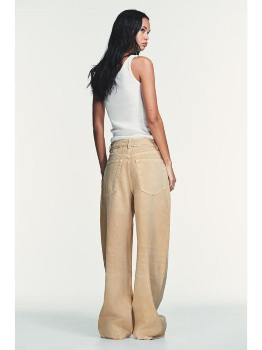 ZARA TRF MID-RISE FOLDED WAIST JEANS | Poshmark