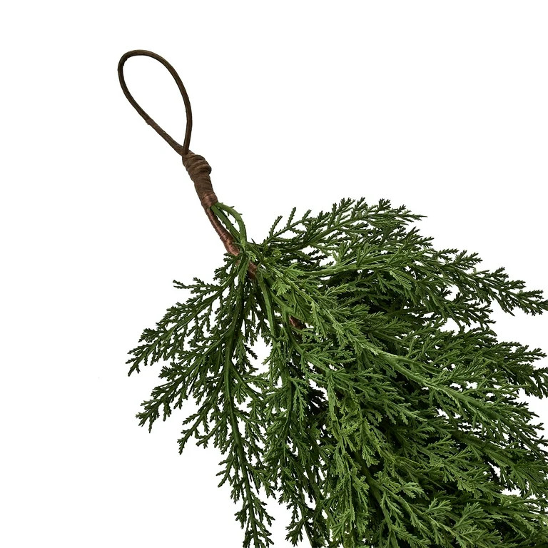 My Texas House 9ft Non-lit Natural Feel Cedar Green Artificial Christmas Garland, Soft PE | Walmart (US)