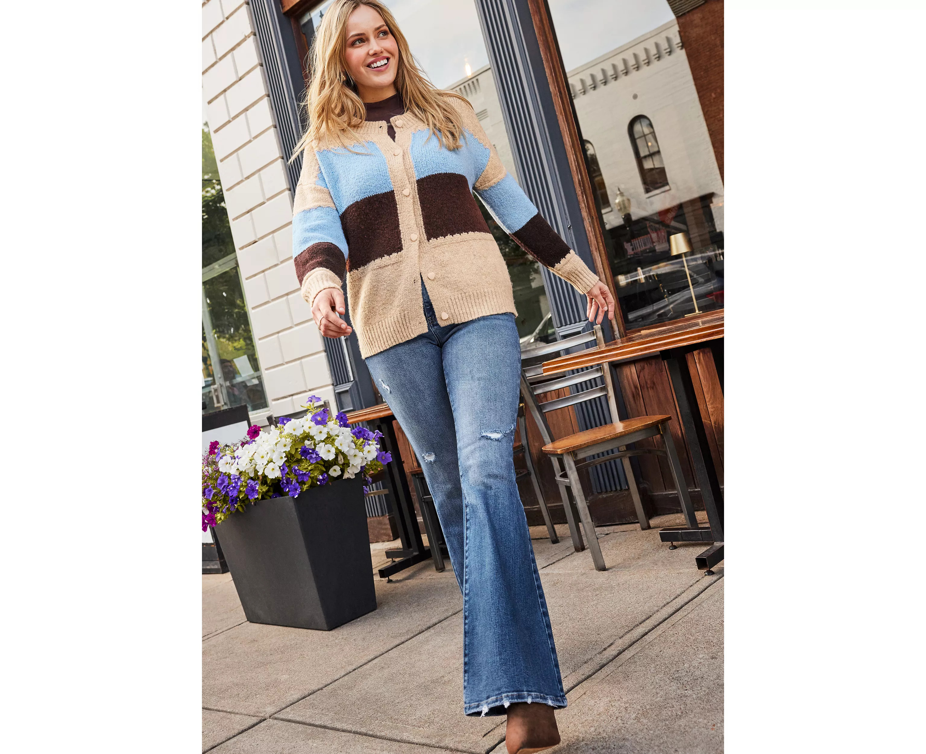 KanCan\u2122 Mid Rise Western Pocket Stitch Ripped Flare Jean | maurices | Maurices