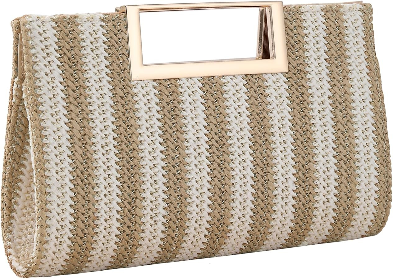 Women's Straw Clutch Handbag, Raffia Woven Tote Purse For Summer Beach Wedding Holiday Party | Amazon (UK)