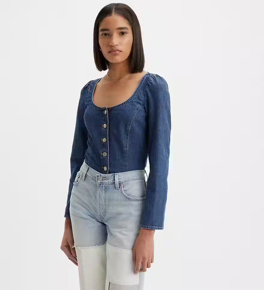 Weston Denim Long Sleeve Corset Blouse | LEVI'S (US)