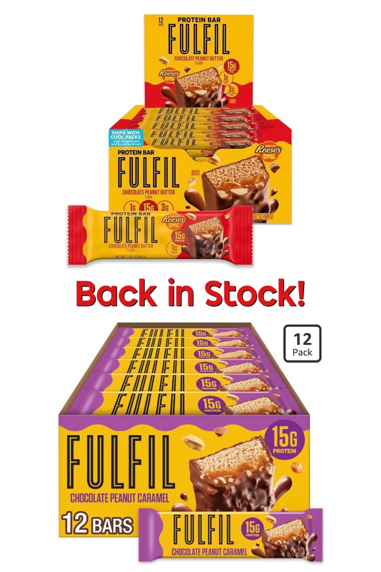 I first encountered Fulfil Protein Bars at Costco, and they became a favorite of my family’s because they taste great for a protein bar since they’re made by Hershey’s! They have 15g of protein per bar, only 1g of sugar, and taste like a candy bar. 😄 Costco hasn’t carried them in months, and Amazon FINALLY restocked them, so had to share since these two flavors are also marked down right now! 

#LTKSaleAlert #LTKfoodie #LTKHome