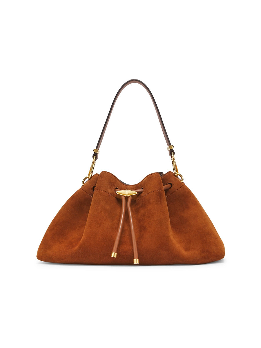Jimmy Choo Women's Cinch Suede Bucket Bag - Tan Gold | Saks Fifth Avenue