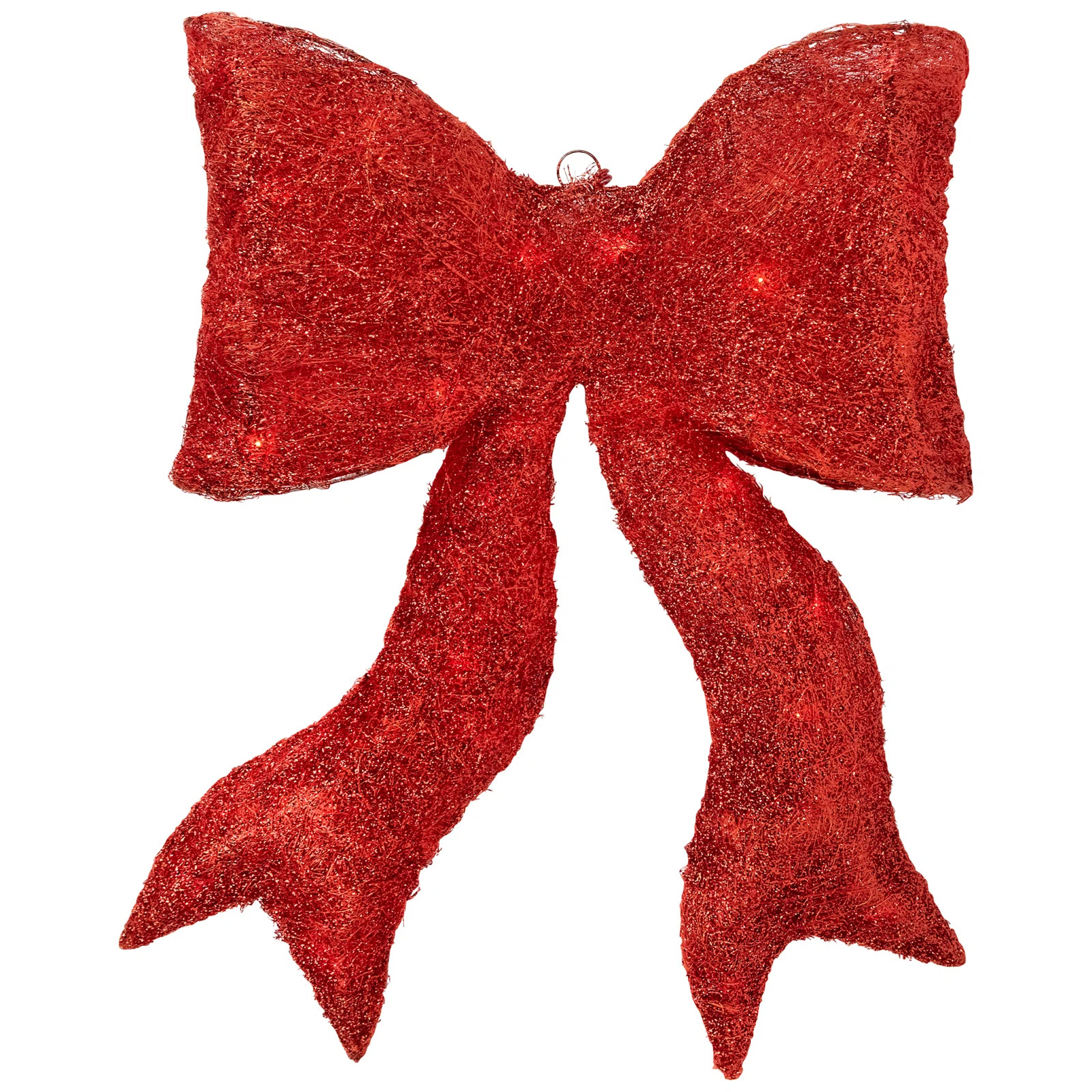 Sparkling Red Lighted Bow Christmas Outdoor Decoration | Wayfair North America