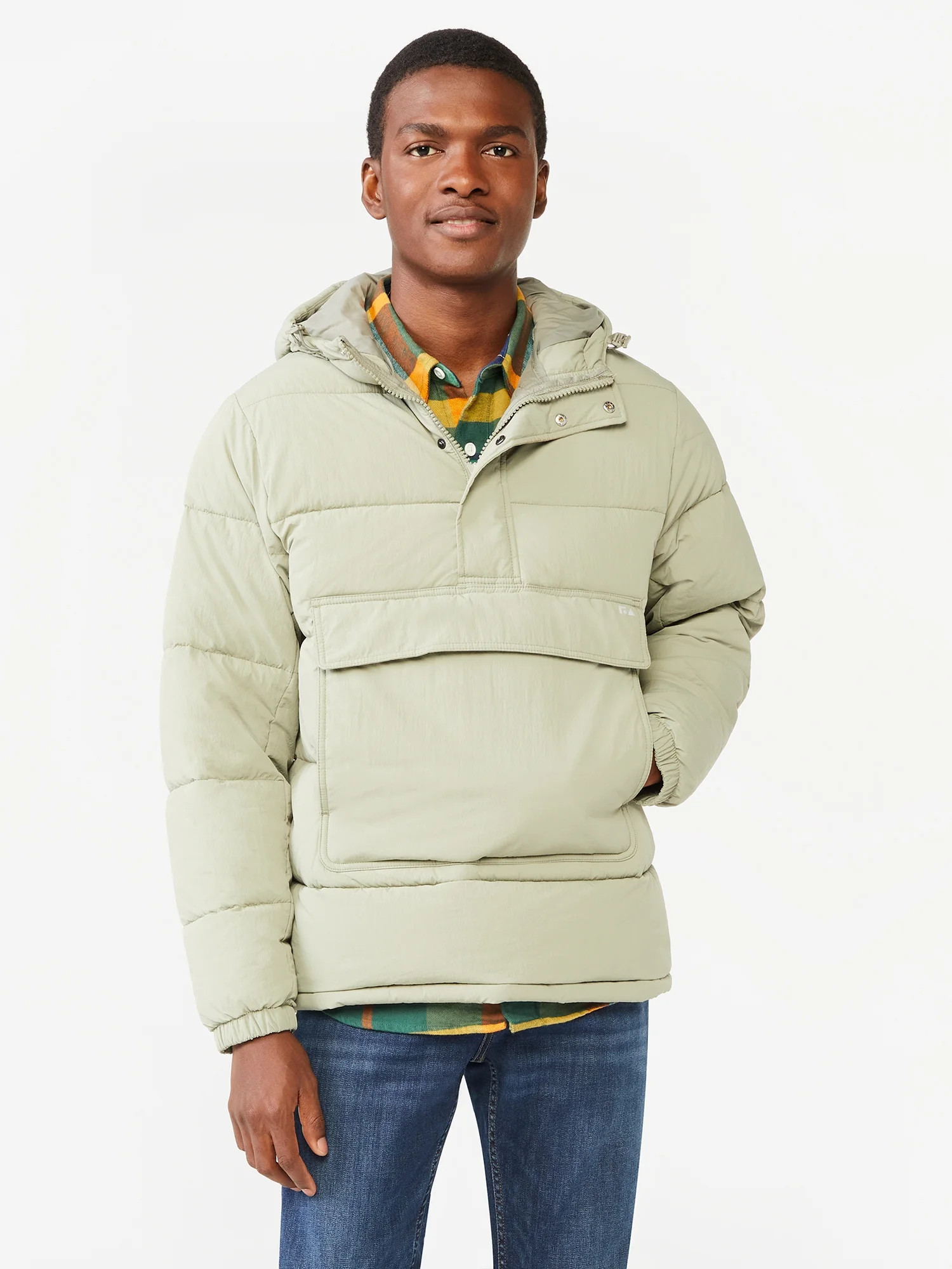 Free Assembly Men's Hoodie Puffer Jacket - Walmart.com | Walmart (US)