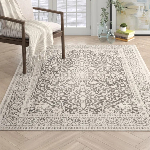 Pellot Dark Gray/Cream Area Rug | Wayfair North America