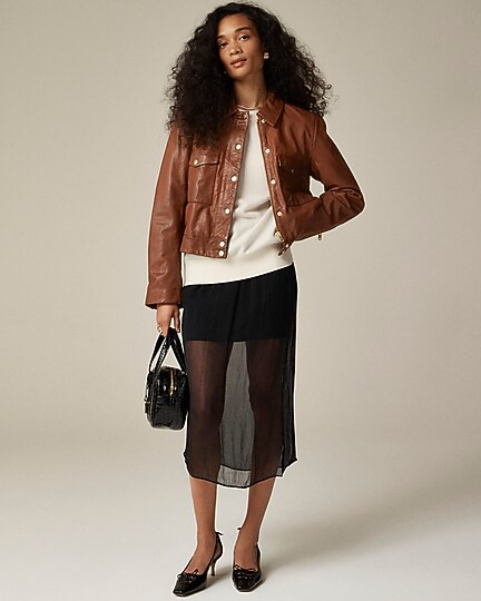 Collection leather shirt-jacket | J. Crew US