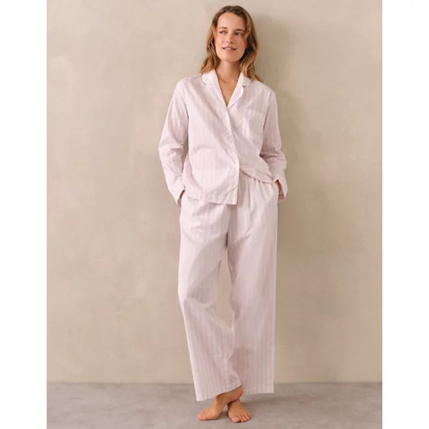 Organic Cotton Poplin Stripe Pyjama Set | The White Company UK & ROW