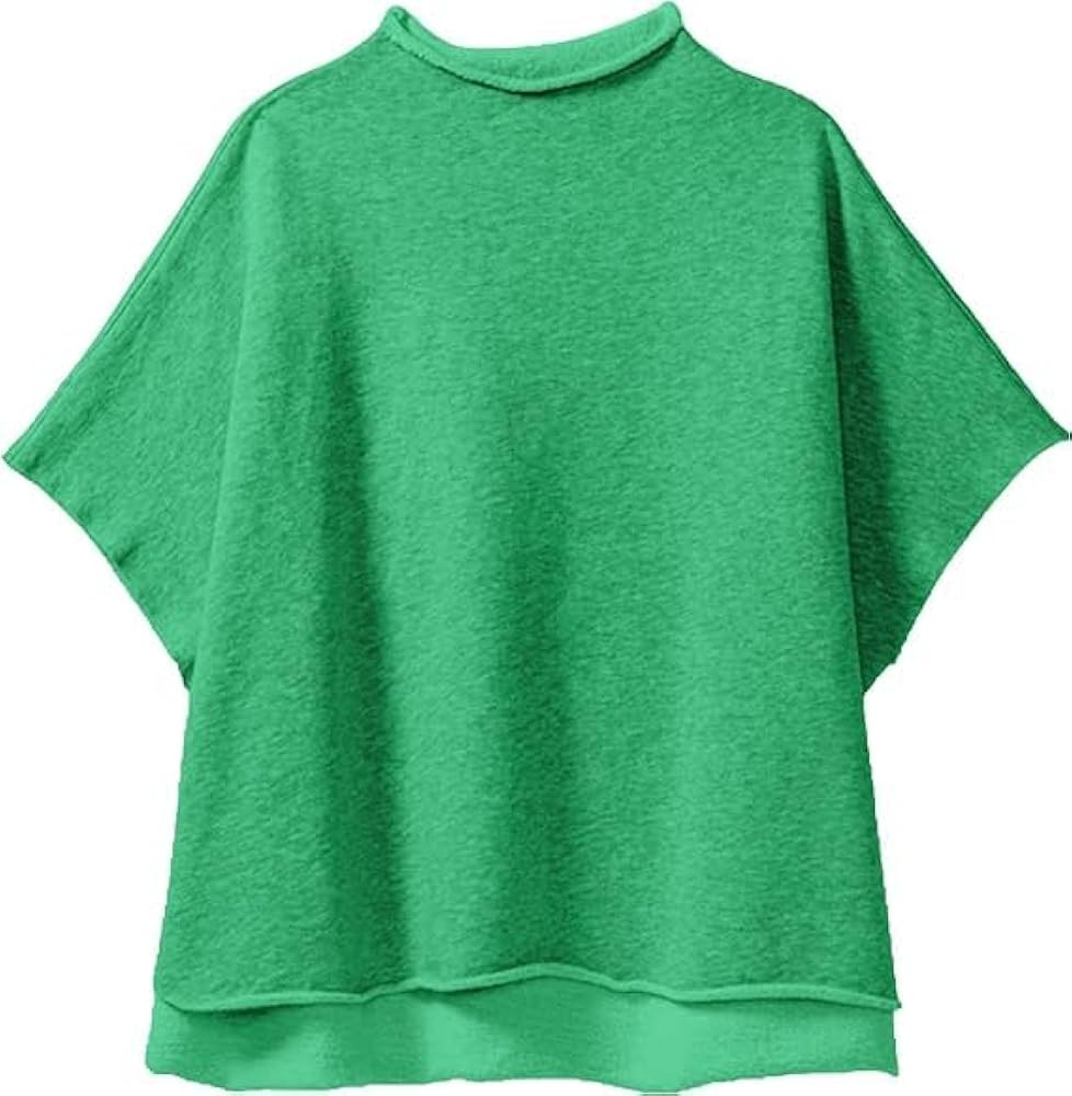 VAOYIU Women's Oversized Funnel Neck Tops 3/4 Batwing Sleeve Capelet Casual Travel Pullover Sweat... | Amazon (US)
