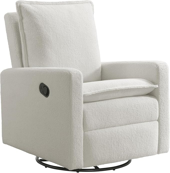 Oxford Baby Uptown Manual Upholstered Glider Recliner Rocking Chair 360° Swivel for Nursery and ... | Amazon (US)