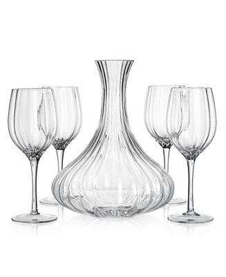 Godinger 5 Piece Wine Carafe Set with 4 Goblets - Macy's | Macy's