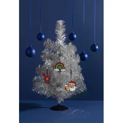 2.08' Silver Artificial Christmas Tree Easy, Tiger | Wayfair North America