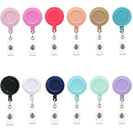 Colorful Retractable Badge Reel Cute ID Name Badge Holder Reels Nurse ID Badge Card Holder for Docto | Amazon (US)