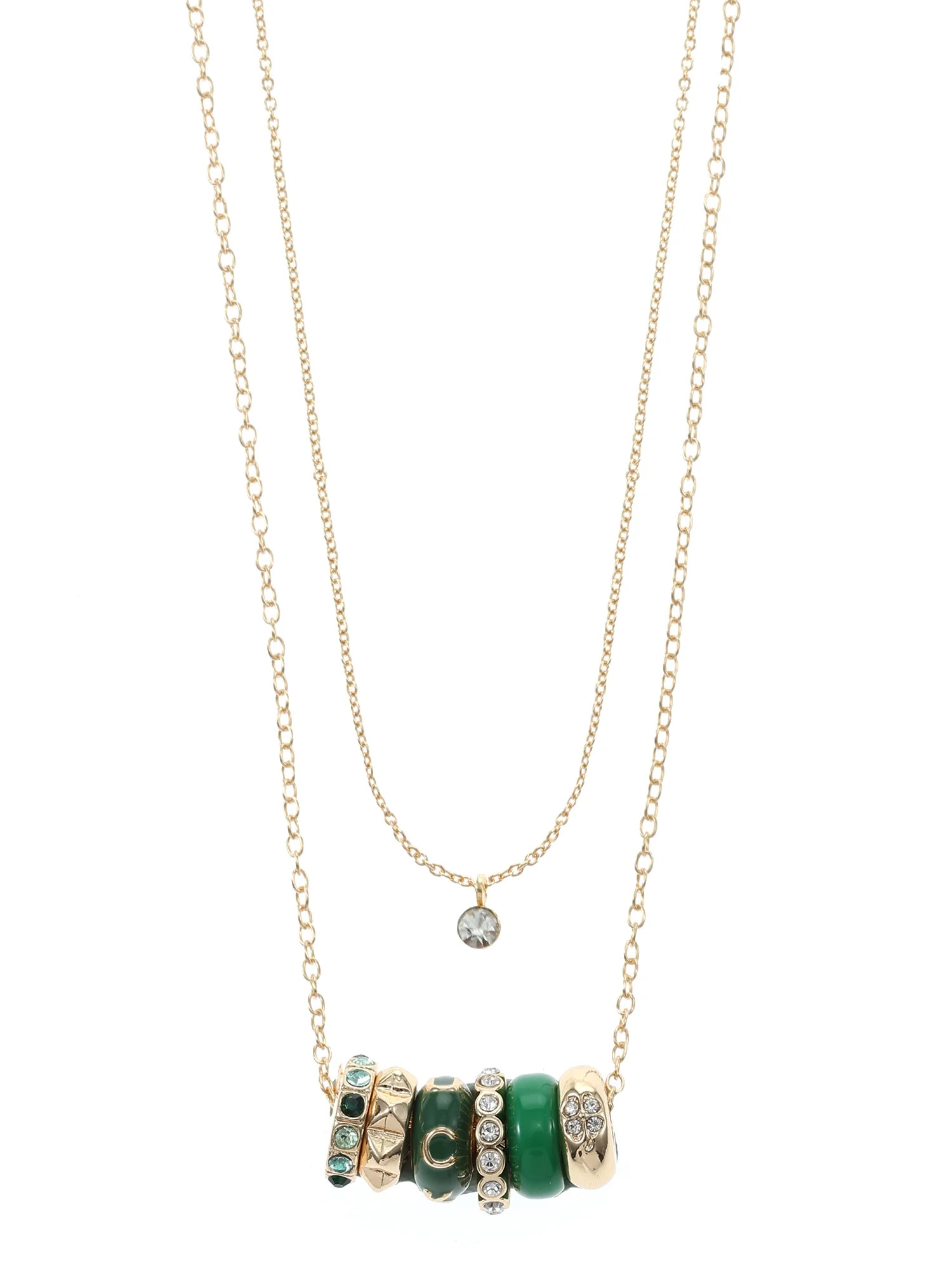 Time and Tru Women's Goldtone "Faith" Round Charm Necklace, Blue, 1 Piece | Walmart (US)