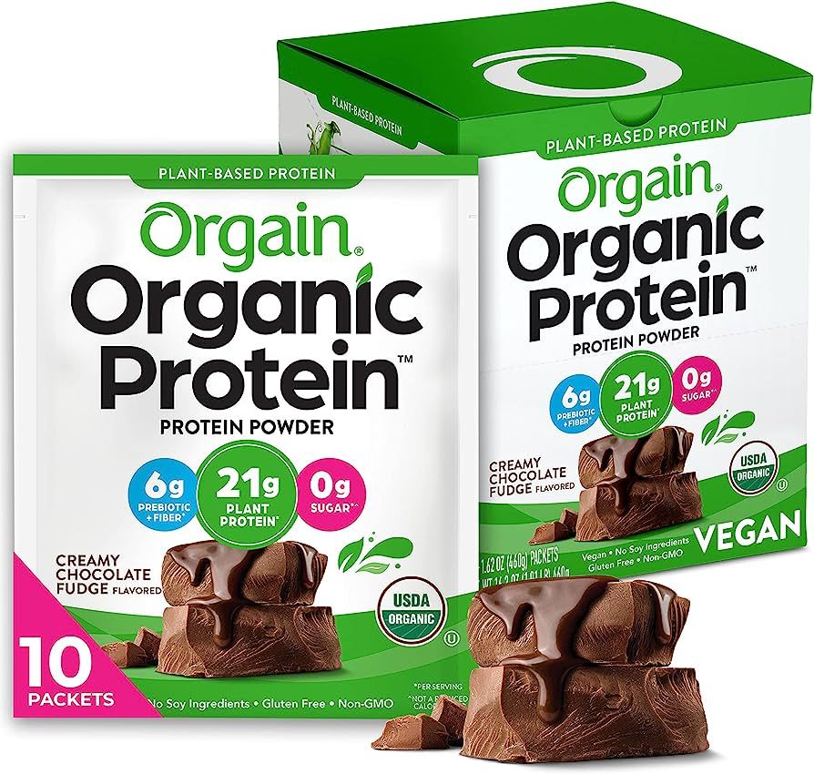 Orgain Organic Vegan Protein Powder, Chocolate Fudge - 21g Plant Based Protein, Gluten Free, Dair... | Amazon (US)