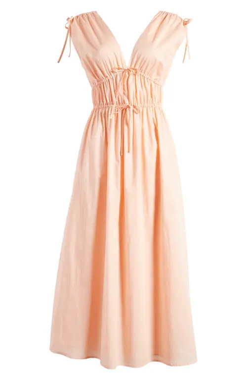 Charles Henry Gathered Sleeveless Midi Dress | Nordstrom | Nordstrom