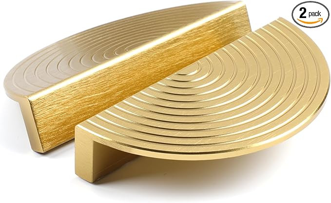 BaiNong Brass Cabinet pulls Brushed Drawer Pull Modern Gold Handles Drawer Handles for Dresser (2... | Amazon (US)