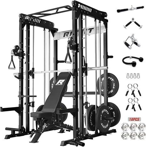 RitFit M1 Pro Smith Machine with Cable Crossover System, Multi-Function Squat Rack Power Cage for... | Amazon (US)