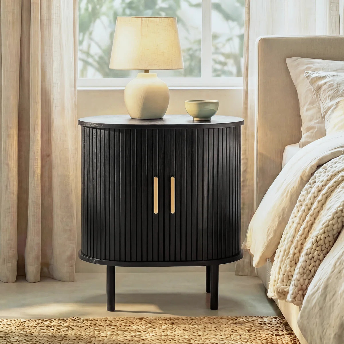 21.65" W Mid-Century Modern Nightstand with Storage & Adjustable Shelves | Wayfair North America