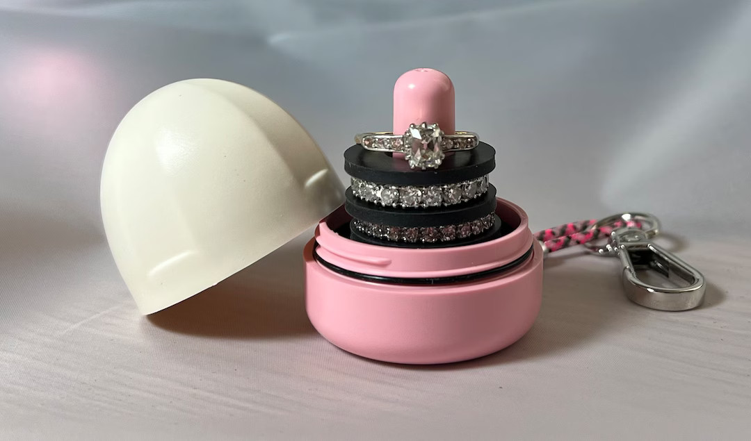 Pink Waterproof Ring Holder - Travel Jewelry Case - Ring Thing® | Etsy (US)
