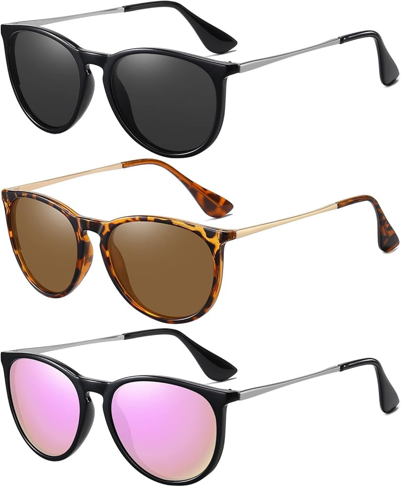 Ougenni Sunglasses Womens Men Vintage Polarized Retro Sunglasses Women Sunglasses Round Classic U... | Amazon (US)