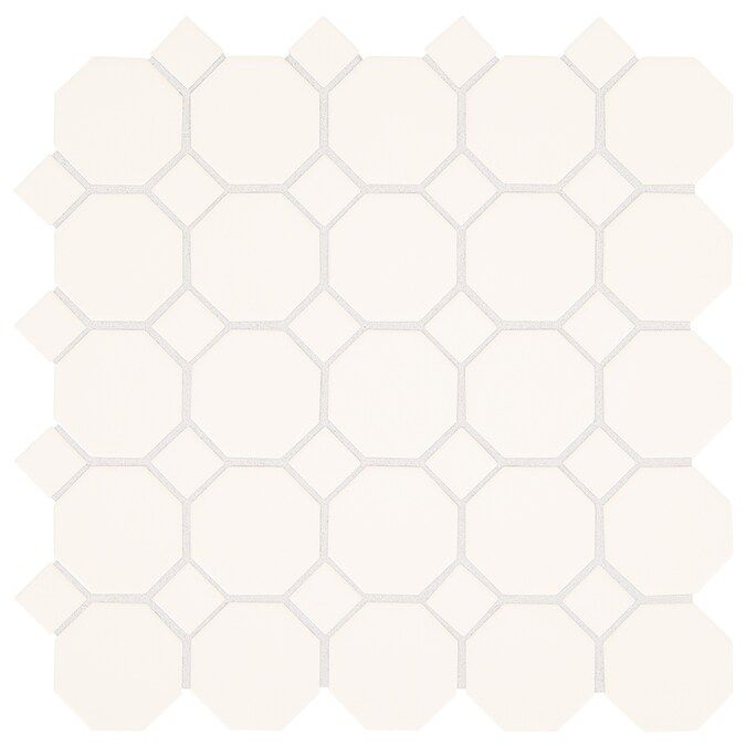American Olean Sausalito White White 12-in x 12-in Glazed Ceramic Honeycomb Mosaic Tile Lowes.com | Lowe's