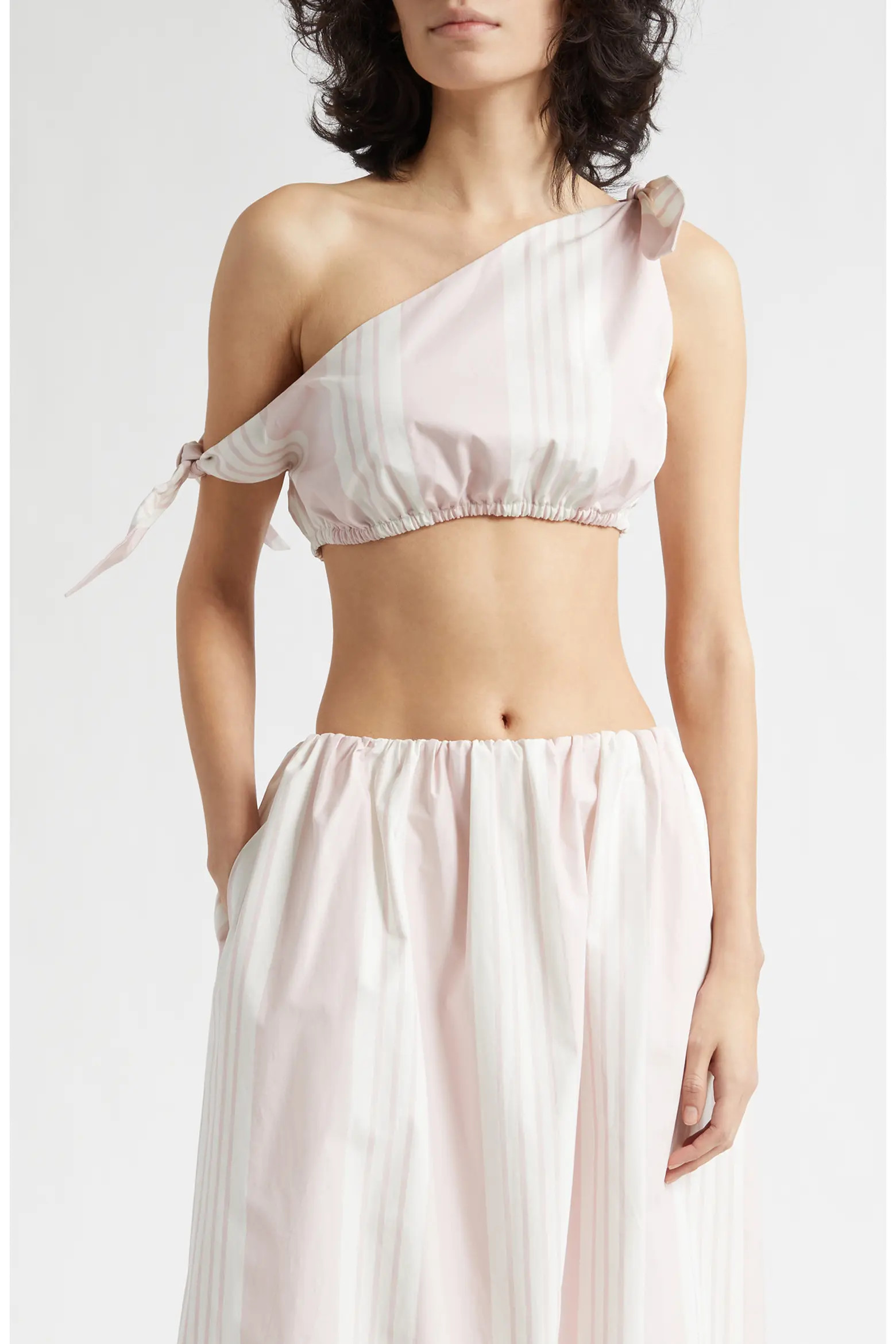 POSSE Rosie Stripe Asymmetric Neck Crop Top (Women) | Nordstrom | Nordstrom