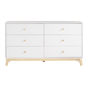 MOD 60"W White Wood 6-Drawer Double Dresser | Cymax