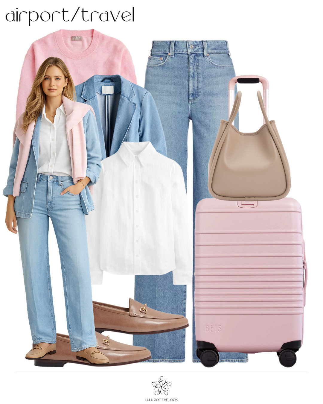 Airport/travel: double denim and pink - hi-lo 

 #LTKootd #LTKU #LTKTravel