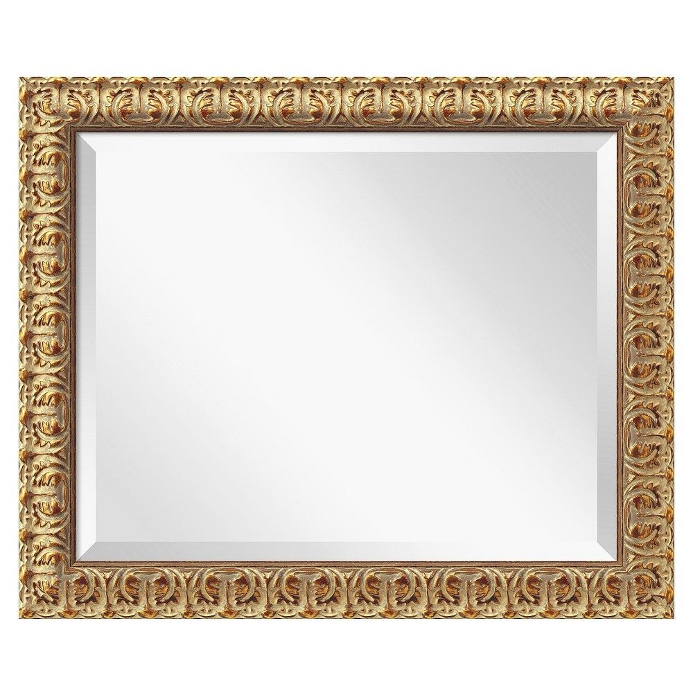 Rectangle Florentine Decorative Wall Mirror Gold - Amanti Art | Target
