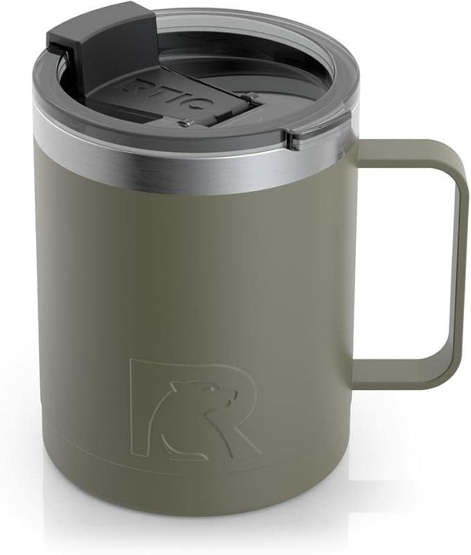 RTIC Coffee Mug with Handle, 12 oz, Olive, Portable Travel Thermal Camping Cup, Vacuum-Insulated ... | Amazon (US)
