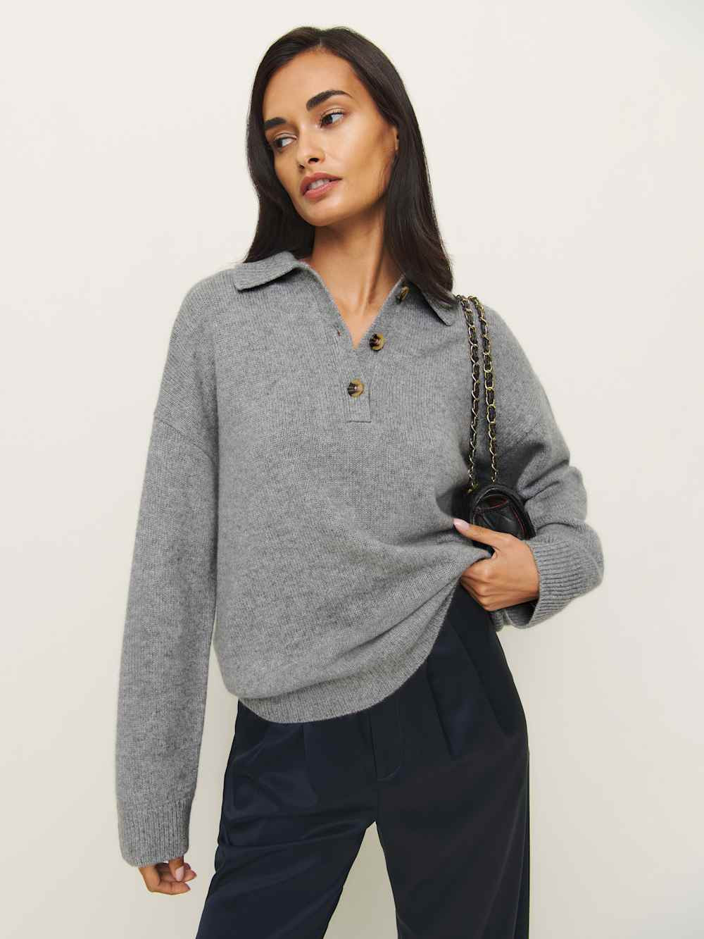 Brooklyn Cashmere Polo Sweater | Reformation (Global)